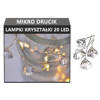 KRYSZTAŁKI 20 LED MIKRO CIEPŁA BIEL 1