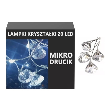 KRYSZTAŁKI 20 LED MIKRO ZIMNA BIEL 1