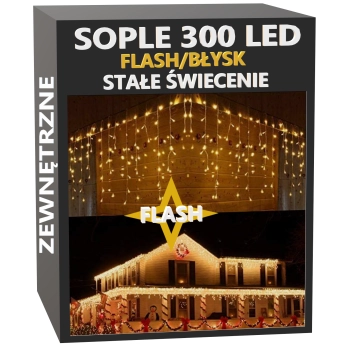 sople 300 led stałe+flash ciepła biel 1