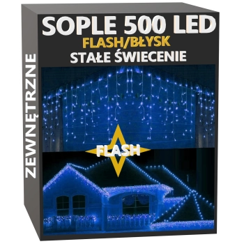 sople 500 led stałe+flash niebieskie 1