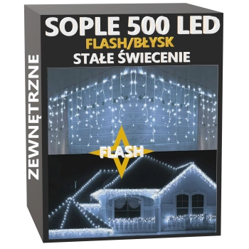 sople 500 led stałe+flash zimna biel 1